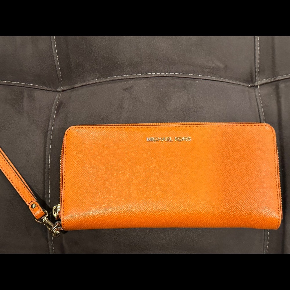 Orange Michael Kors Wallet